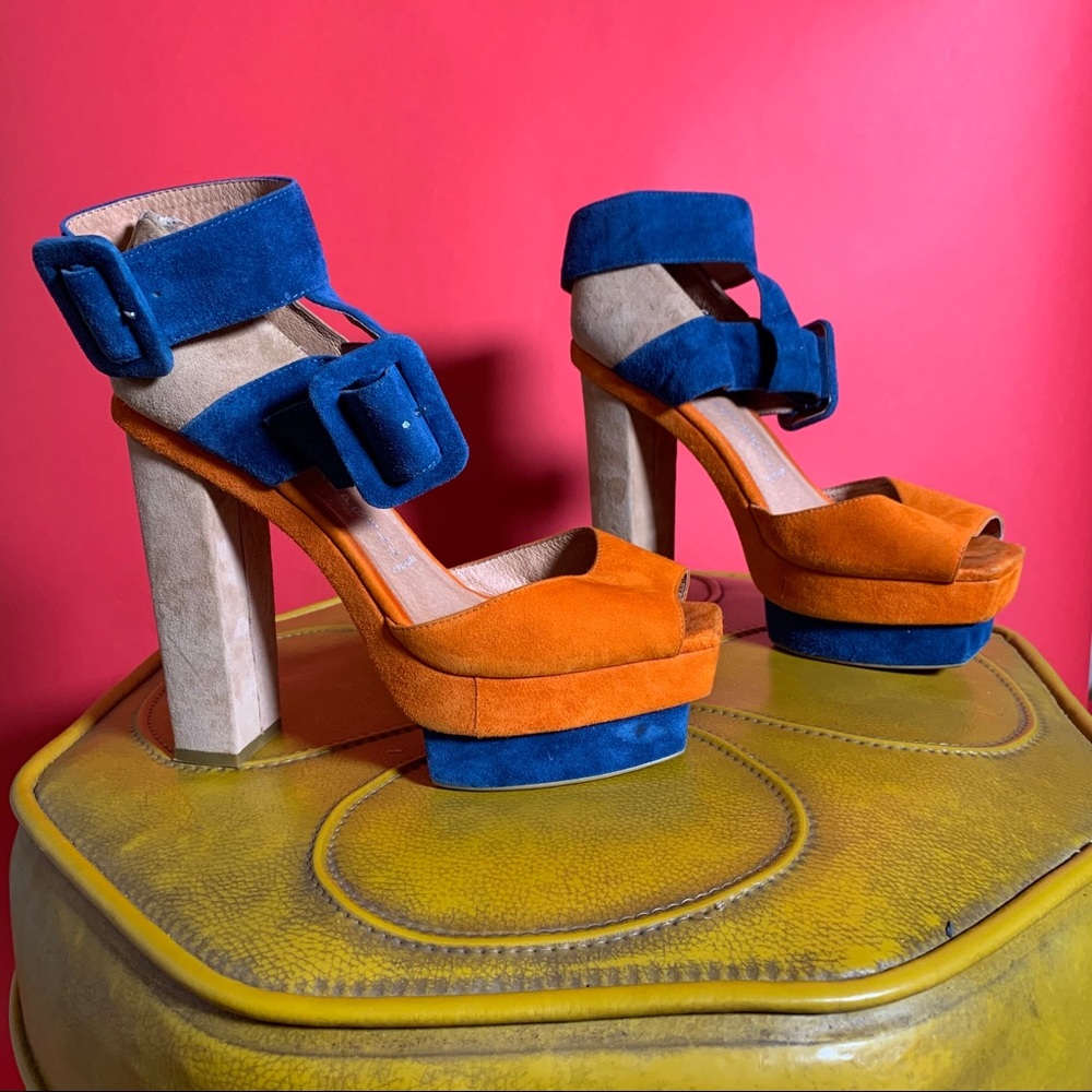 Jeffrey Campbell Colorblock Suede Heels